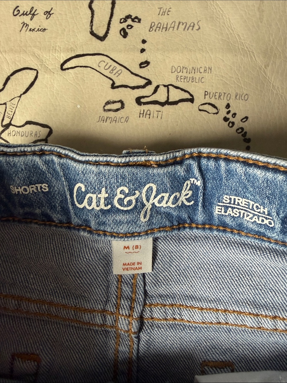 Cat & Jack Light Blue Denim Embroidered Cutoff Shorts - Picture 2 of 4